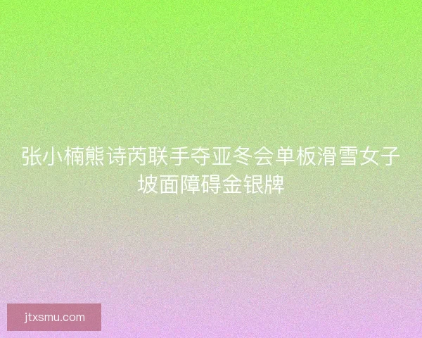 张小楠熊诗芮联手夺亚冬会单板滑雪女子坡面障碍金银牌