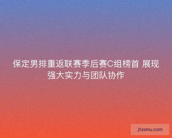 保定男排重返联赛季后赛C组榜首 展现强大实力与团队协作 保定男排重返联赛季后赛C组榜首 展现强大实力与团队协作